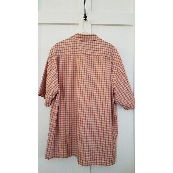 Columbia shirt Mens XL Short Sleeve Plaid Button Front orange - Picture 4 of 6